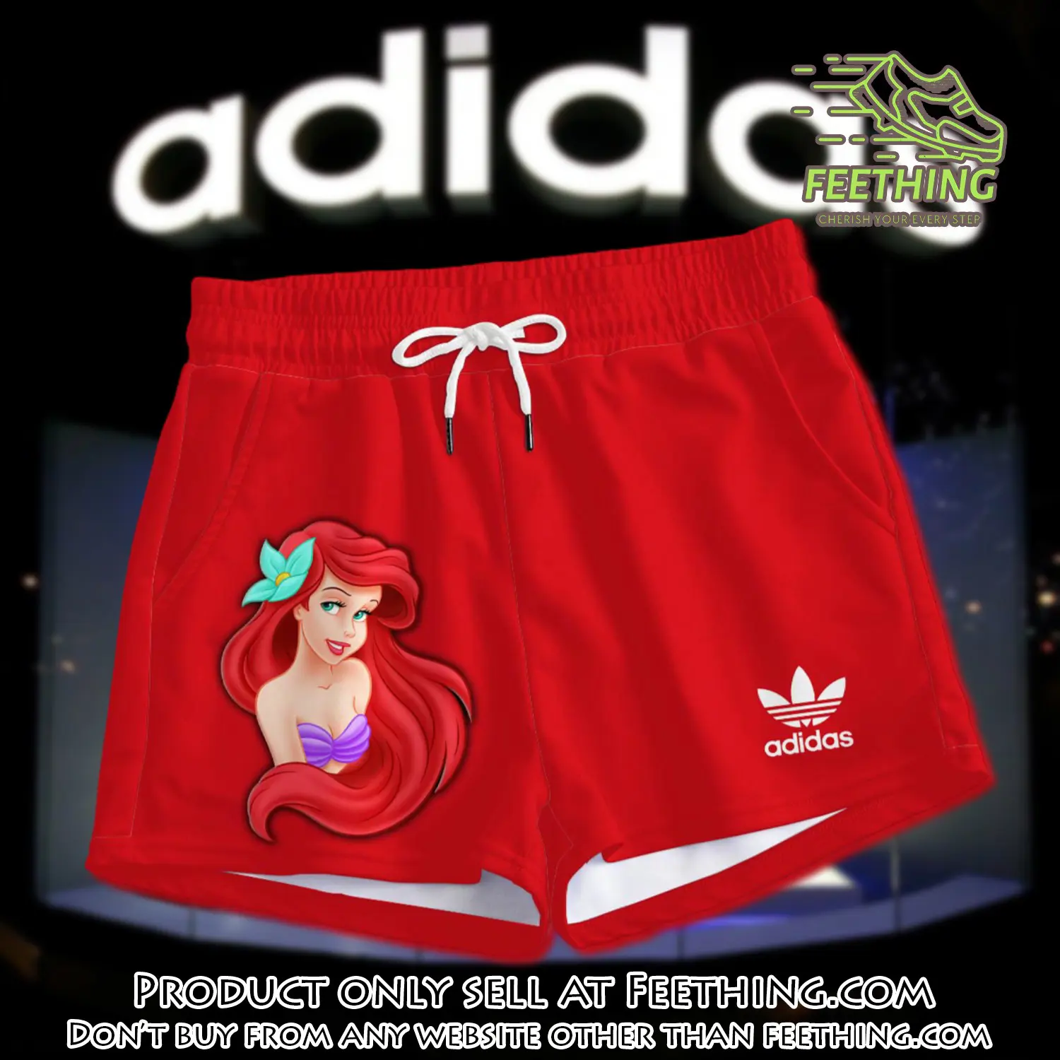 Premium ariel princess in adidas women shorts lady beach shorts wms1087 ft5932292